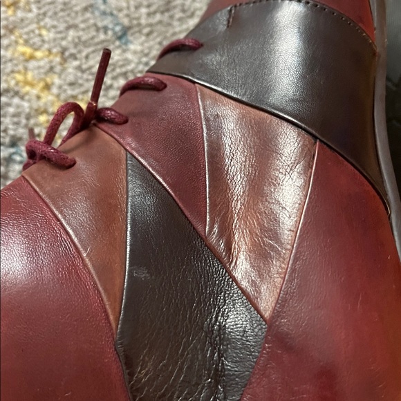 Elegant Burgundy and Black Women's Ankle Boots, fits 9-9.5 USA, new, - Picture 6 of 15